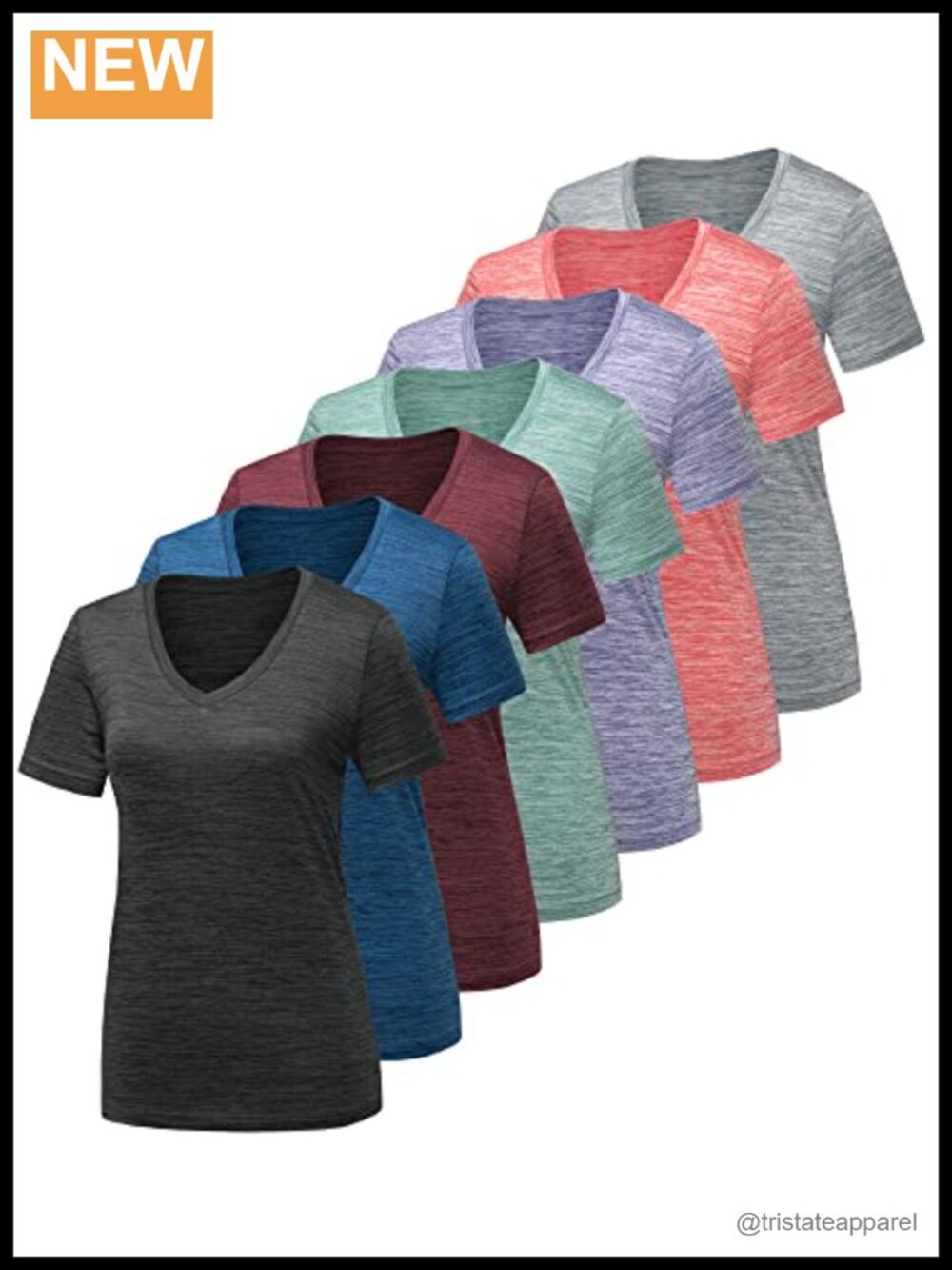 Women's Workout Shirts Quick Dry V Neck Athletic T Shirt 4-Way Stretch Short